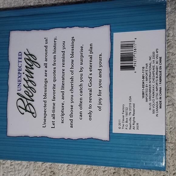 NWT UNEXPECTED BLESSINGS Blue Lighthouse Themed Home Accent Book - Picture 2 of 2